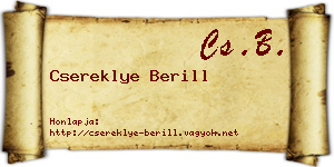 Csereklye Berill névjegykártya